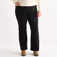 St. John's Bay Womens Plus Mid Rise Bootcut Corduroy Pant