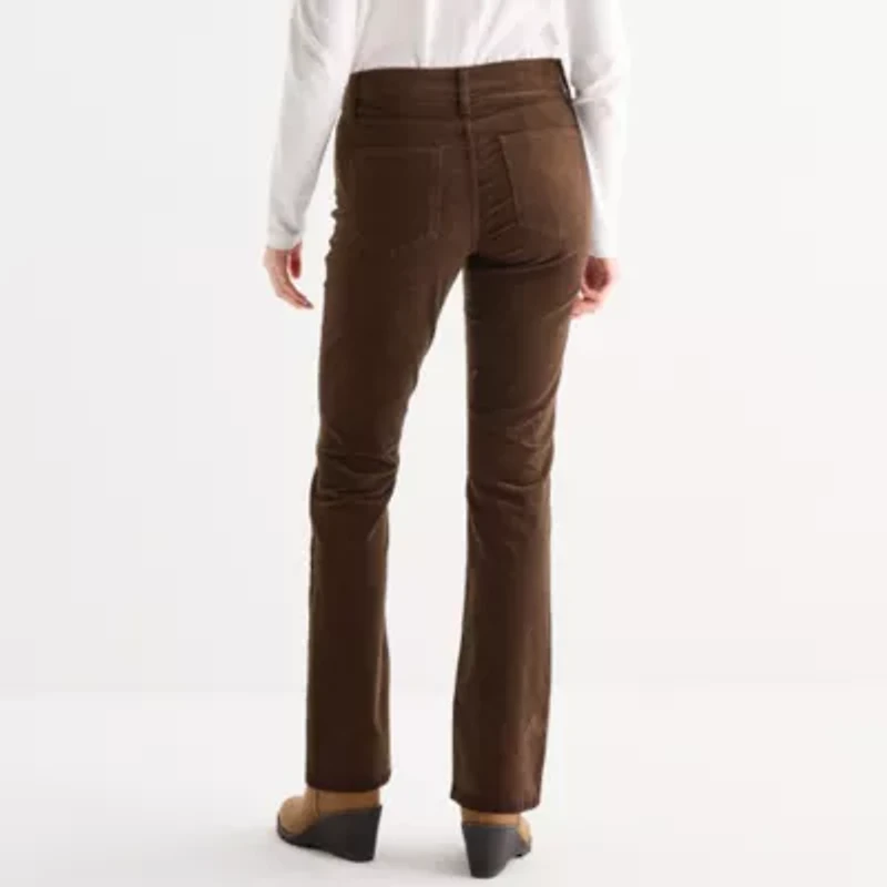 St. John's Bay Womens Mid Rise Bootcut Corduroy Pant