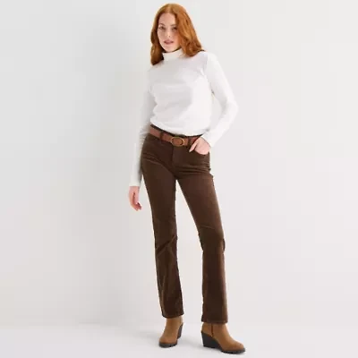 St. John's Bay Womens Mid Rise Bootcut Corduroy Pant