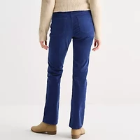 St. John's Bay Womens Mid Rise Straight Corduroy Pant