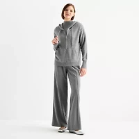Stylus Womens Hooded Long Sleeve Zip Front Sweater