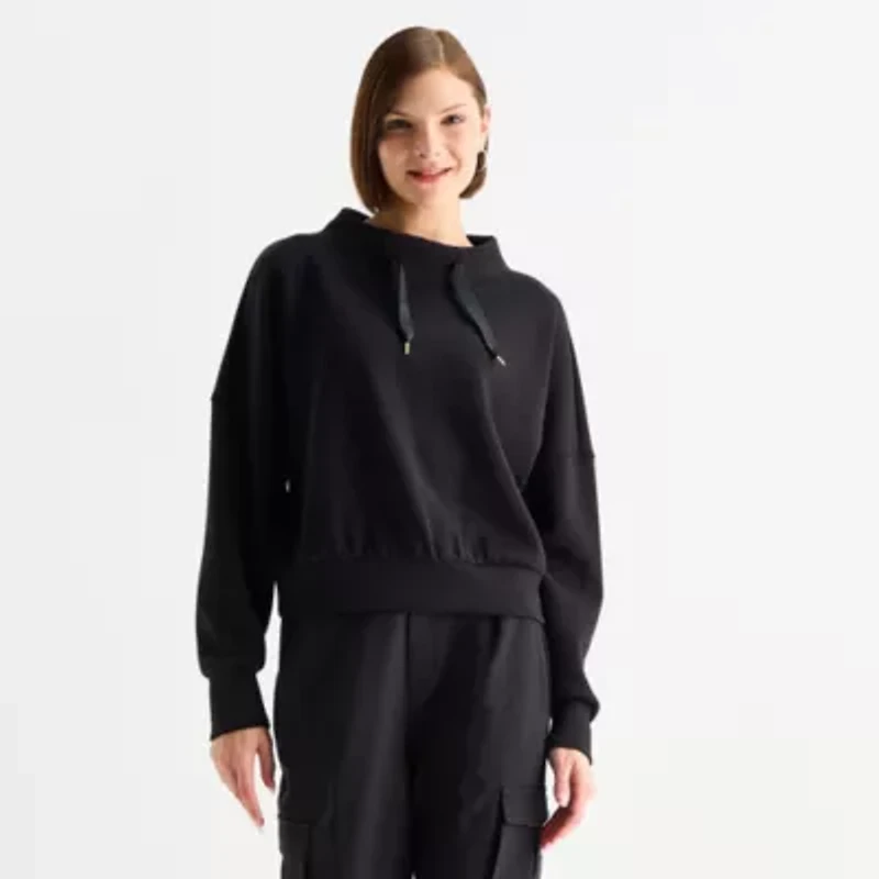 Stylus Womens Funnel Neck Long Sleeve Sweatshirt