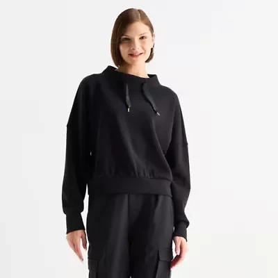 Stylus Womens Funnel Neck Long Sleeve Sweatshirt