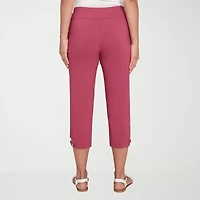 Hearts Of Palm Womens Straight Mid Rise Petite Capri Pant