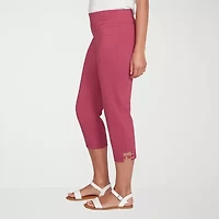 Hearts Of Palm Womens Straight Mid Rise Petite Capri Pant