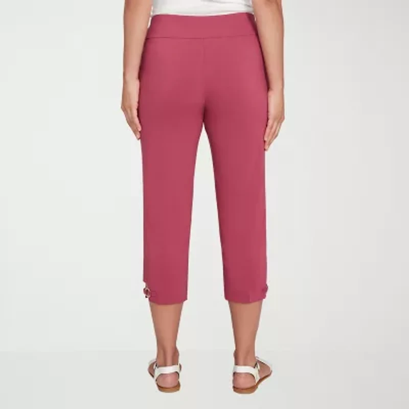 Hearts Of Palm Womens Straight Mid Rise Capri Pant