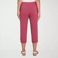 Hearts Of Palm Womens Straight Mid Rise Capri Pant