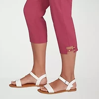 Hearts Of Palm Womens Straight Mid Rise Capri Pant