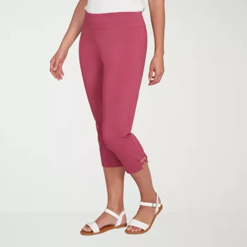 Hearts Of Palm Womens Straight Mid Rise Capri Pant