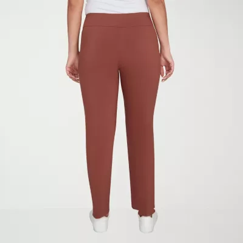 Hearts Of Palm Womens Straight Mid Rise Pull-On Pant