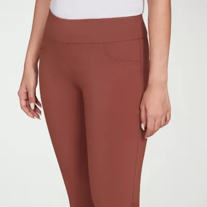 Hearts Of Palm Womens Straight Mid Rise Pull-On Pant