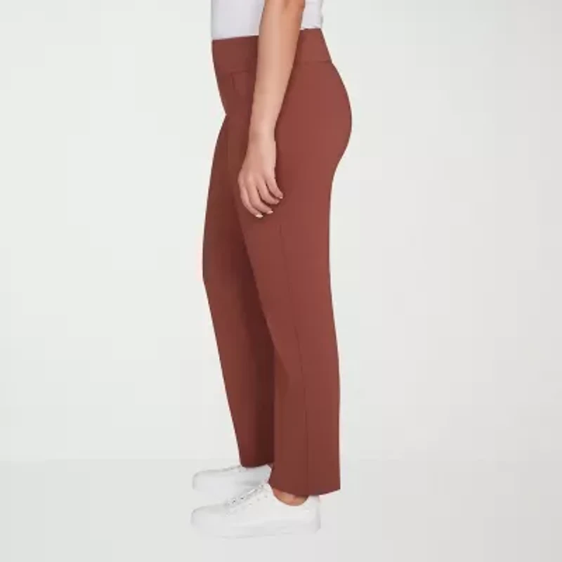 Hearts Of Palm Womens Straight Mid Rise Pull-On Pant