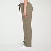 Hearts Of Palm Womens Straight Mid Rise Drawstring Pant
