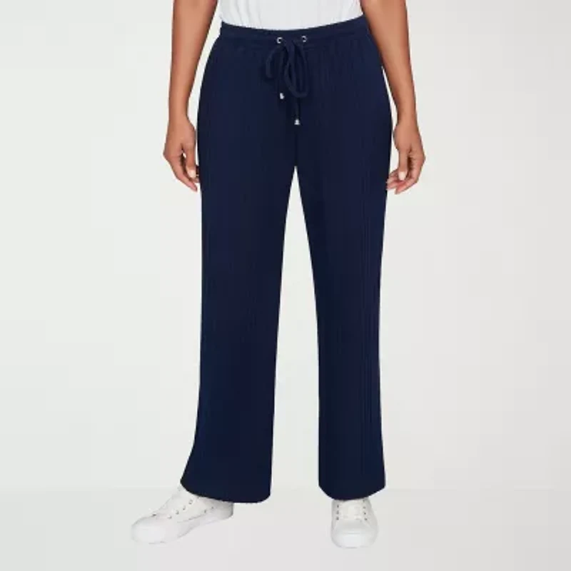Hearts Of Palm Womens Straight Mid Rise Pull-On Pant