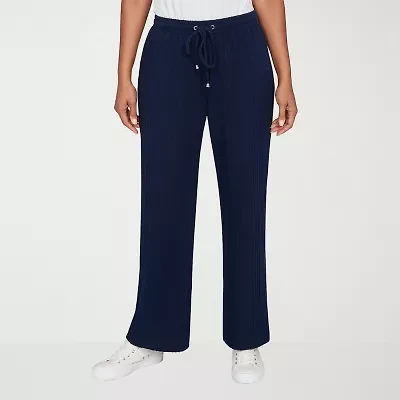 Hearts Of Palm Womens Straight Mid Rise Pull-On Pant