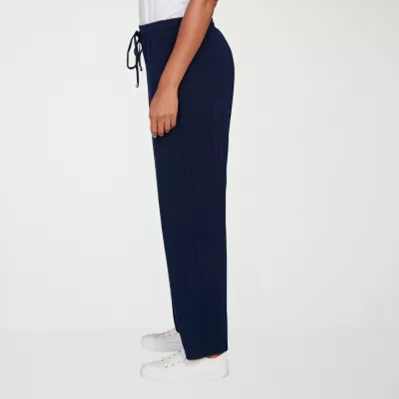 Hearts Of Palm Womens Straight Mid Rise Pull-On Pant