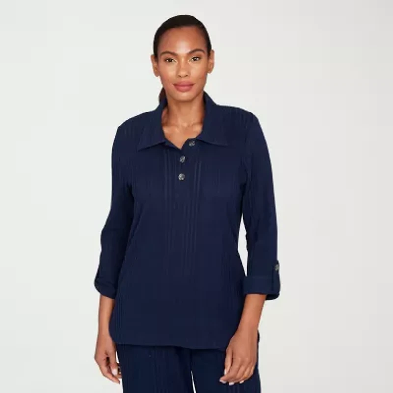 Hearts Of Palm Womens 3/4 Sleeve Tunic Top