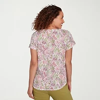 Hearts Of Palm Womens V Neck Short Sleeve T-Shirt