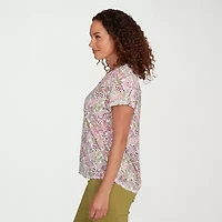 Hearts Of Palm Womens V Neck Short Sleeve T-Shirt