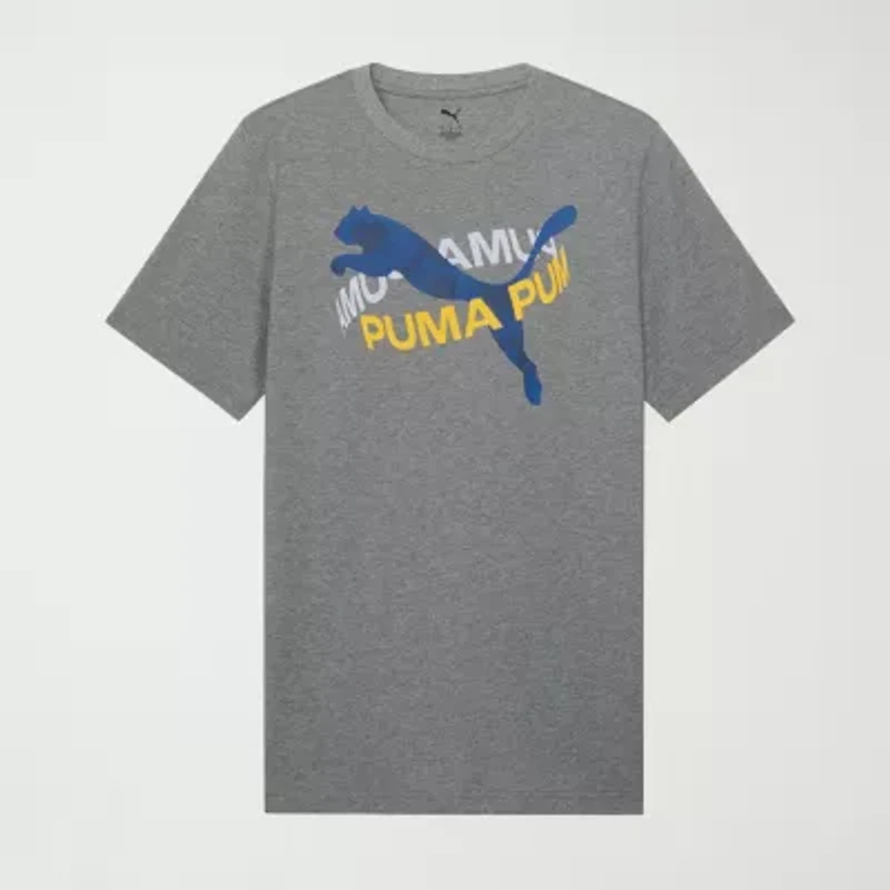 PUMA Mens Crew Neck Short Sleeve Regular Fit Graphic T-Shirt