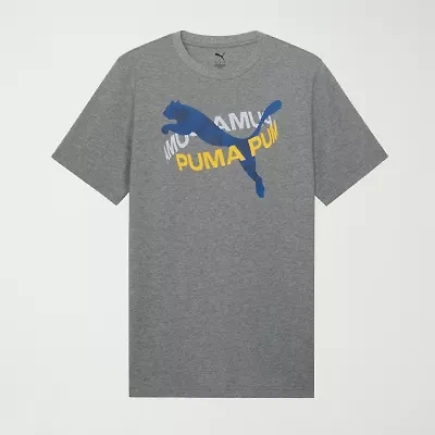 PUMA Mens Crew Neck Short Sleeve Regular Fit Graphic T-Shirt