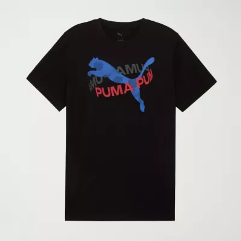 PUMA Mens Crew Neck Short Sleeve Regular Fit Graphic T-Shirt