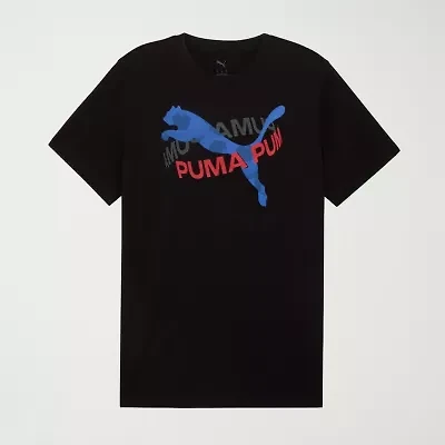 PUMA Mens Crew Neck Short Sleeve Regular Fit Graphic T-Shirt