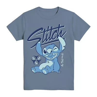 Little & Big Kid Boys Crew Neck Short Sleeve Regular Fit Lilo Stitch Graphic T-Shirt