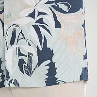Cubavera Tropical Print Mens Short Sleeve Regular Fit Button-Down Shirt