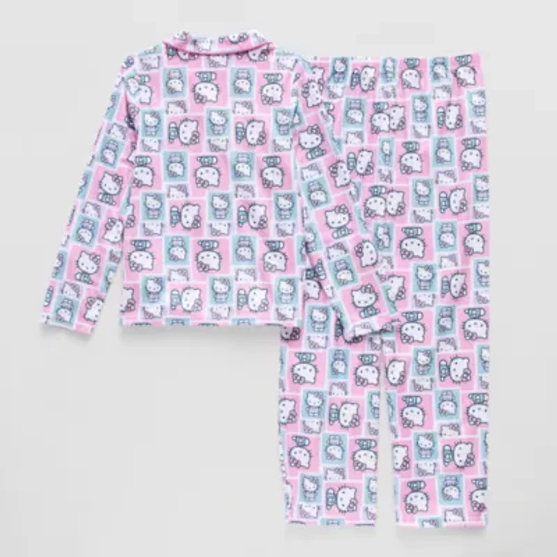 Little & Big Kid Girls Hello Kitty Crew Neck Long Sleeve 2-pc. Pajama Sets