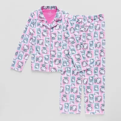 Little & Big Kid Girls Hello Kitty Crew Neck Long Sleeve 2-pc. Pajama Sets