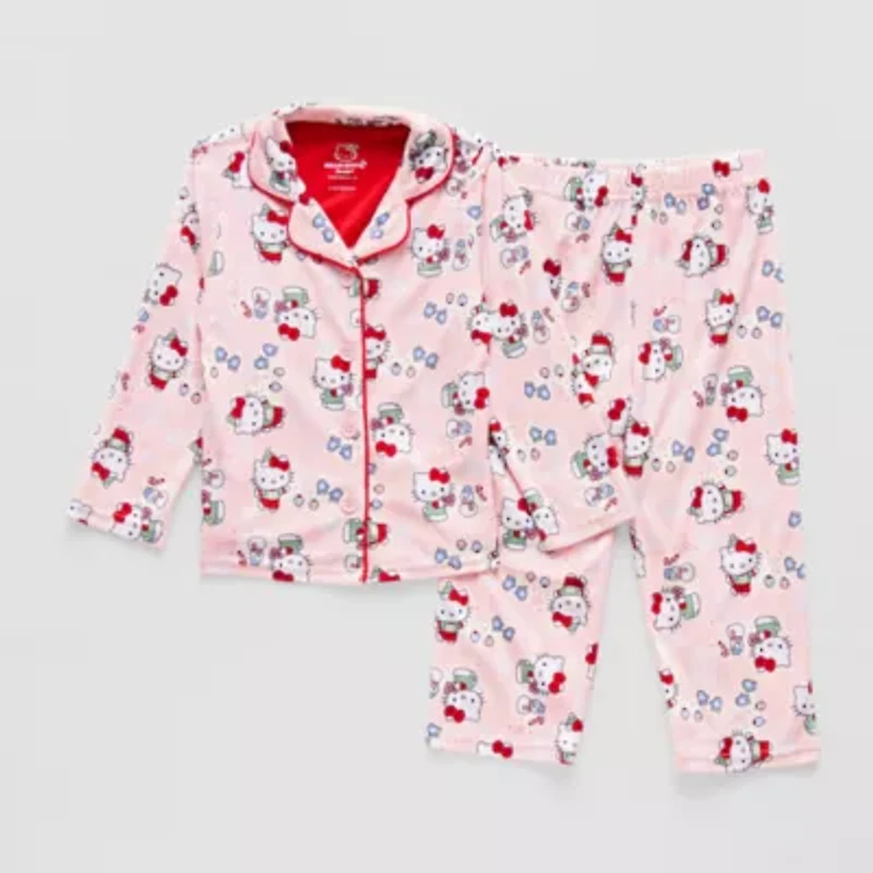 Toddler Girls Hello Kitty Fleece Crew Neck Long Sleeve -pc. Pajama Sets