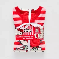 Toddler Girls Hello Kitty Fleece Crew Neck Long Sleeve 3-pc. Pajama Sets