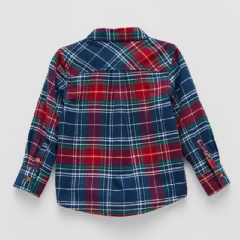 Okie Dokie Boys Long Sleeve Regular Fit Flannel Shirt