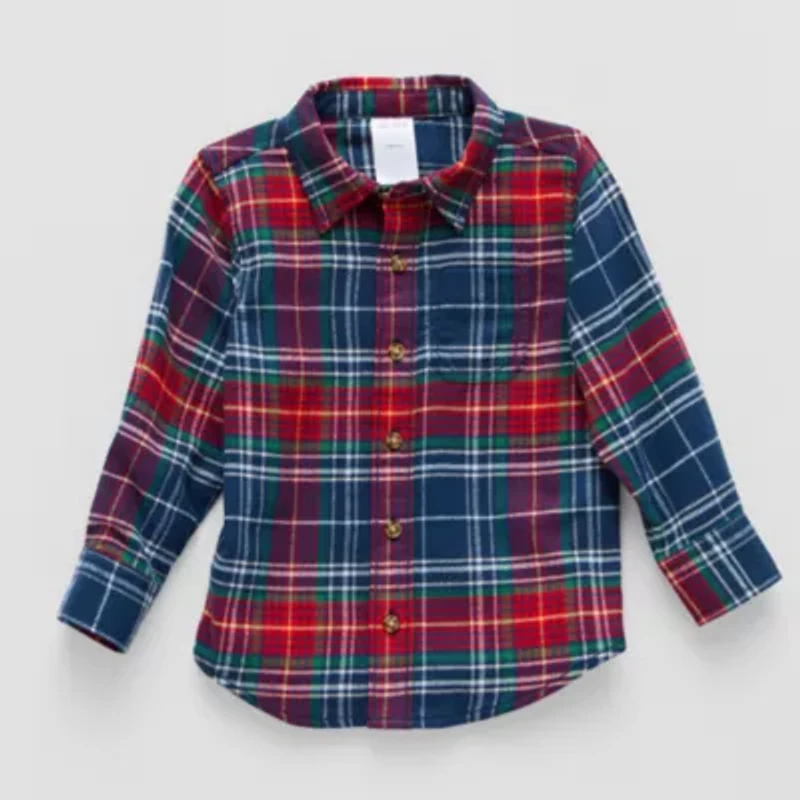Okie Dokie Boys Long Sleeve Regular Fit Flannel Shirt