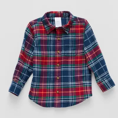 Okie Dokie Boys Long Sleeve Regular Fit Flannel Shirt