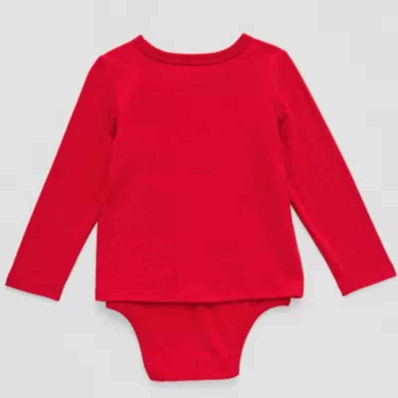 Okie Dokie Toddler Boys Bodysuit Closure Adaptive Crew Neck Long Sleeve