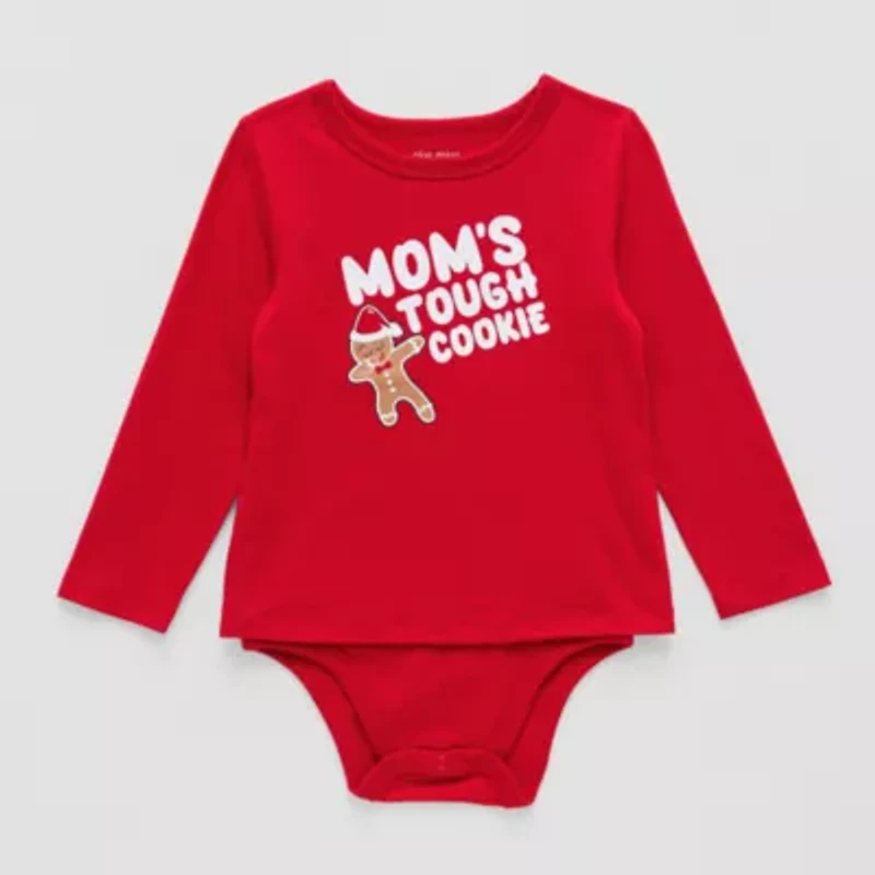 Okie Dokie Toddler Boys Bodysuit Closure Adaptive Crew Neck Long Sleeve