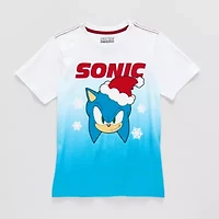 Little & Big Kid Boys Crew Neck Short Sleeve Regular Fit Sonic the Hedgehog Graphic T-Shirt