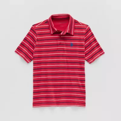 U.S. Polo Assn. Little & Big Kid Boys Short Sleeve Regular Fit Embroidered Shirt