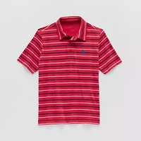 U.S. Polo Assn. Little & Big Kid Boys Short Sleeve Regular Fit Embroidered Shirt