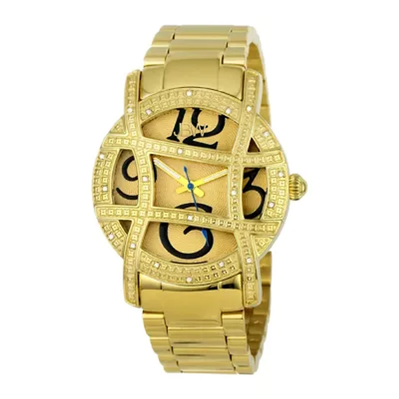 JBW Olympia Womens 1/5 CT. T.W. Diamond Gold-Tone Stainless Steel Bracelet Watch