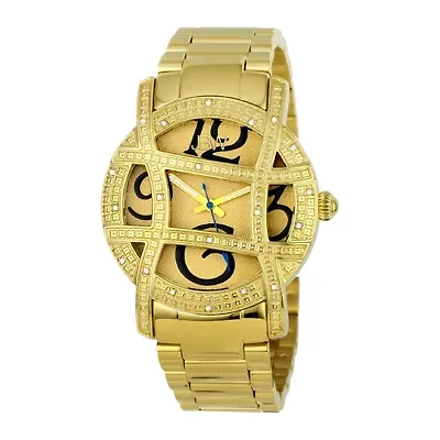 JBW Olympia Womens 1/5 CT. T.W. Diamond Gold-Tone Stainless Steel Bracelet Watch