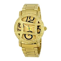 JBW Olympia Womens 1/5 CT. T.W. Diamond Gold-Tone Stainless Steel Bracelet Watch