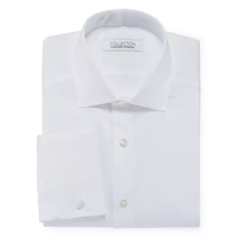 Collection by Michael Strahan Mens Spread Collar Long Sleeve Wrinkle Free Stretch Dress Shirt
