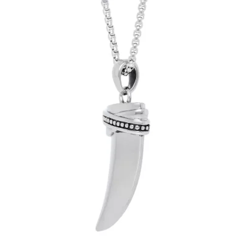 Mens Sterling Silver 24 Inch Pendant Necklace