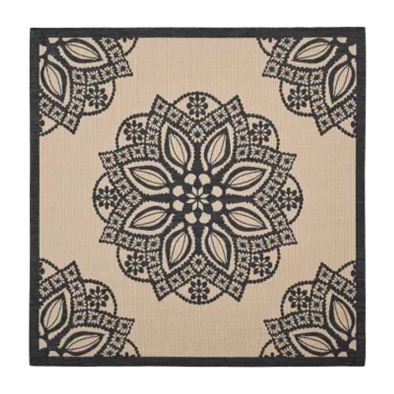 Safavieh Courtyard Collection Kimberly Oriental Indoor/Outdoor Square Area Rug