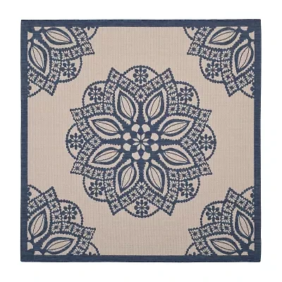 Safavieh Courtyard Collection Kimberly Oriental Indoor/Outdoor Square Area Rug