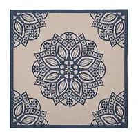 Safavieh Courtyard Collection Kimberly Oriental Indoor/Outdoor Square Area Rug