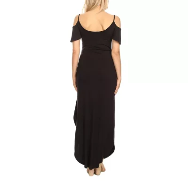 White Mark Womens Short Sleeve Plus Maternity Maxi Dress